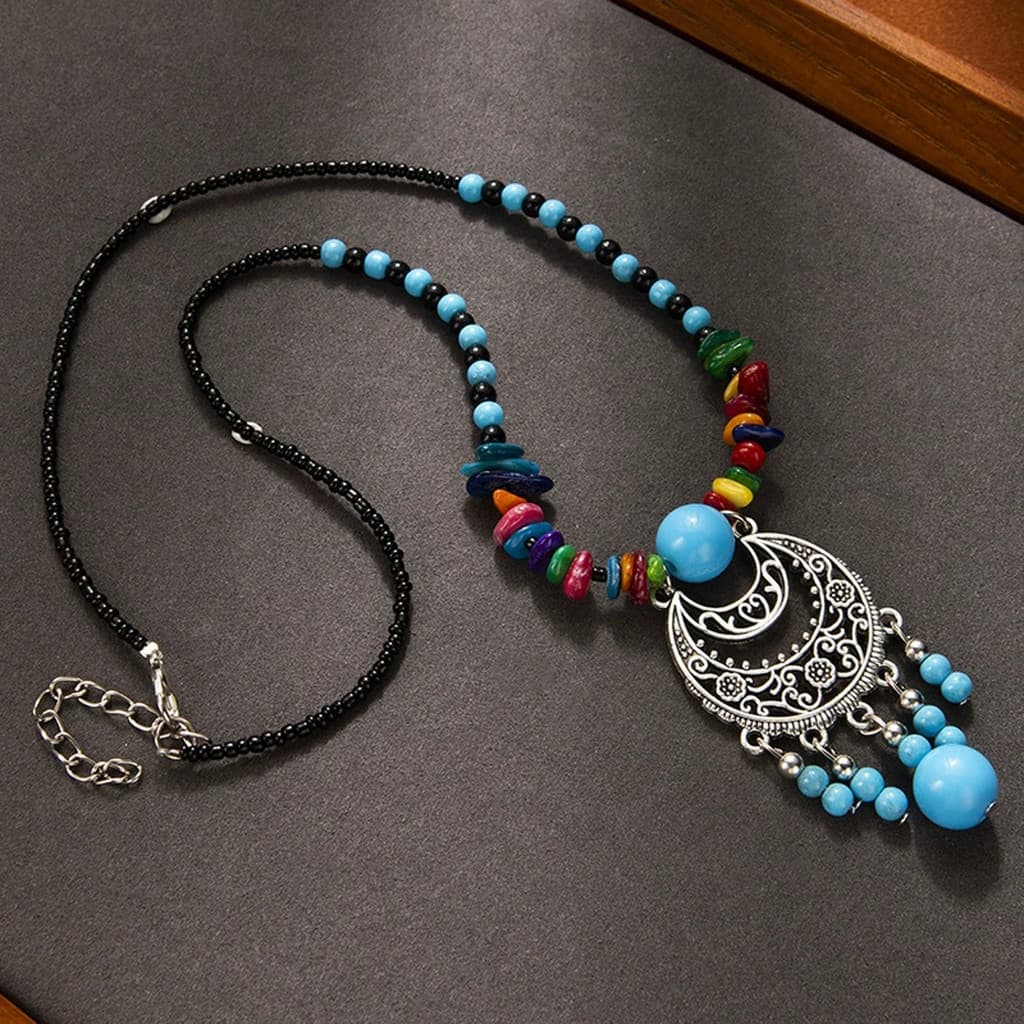 Estilo étnico estilo tibetano artesanal frisado colar feminino boêmio viagem tiro camisola corrente Retro estilo étnico