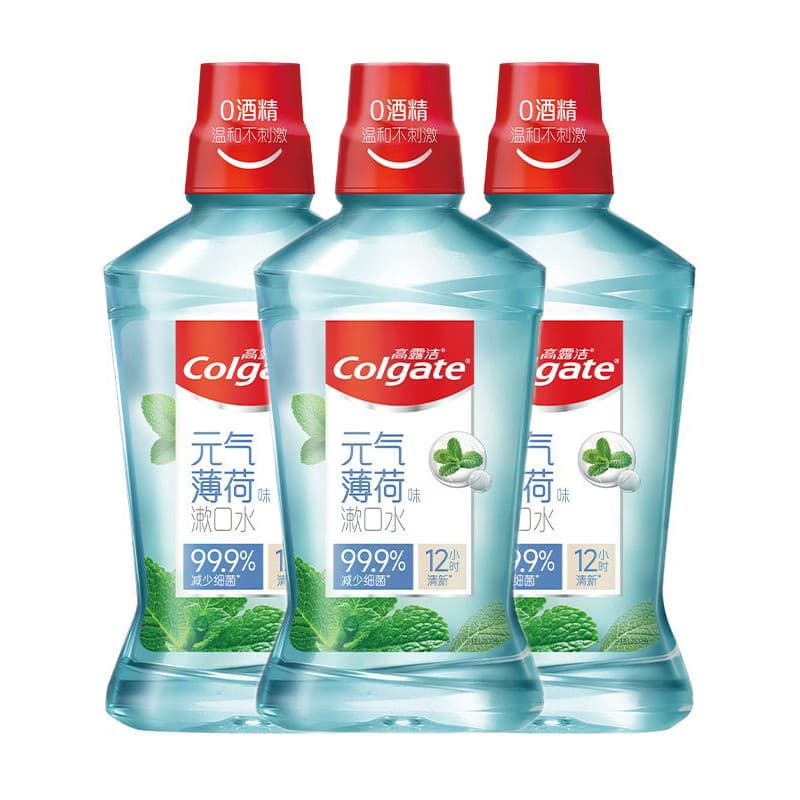 Colgate Vitality Mint Flavor Colutório 0 Álcool ajuda a prevenir a cavidade dentária, reduzir 99.9% de bactérias, fresco