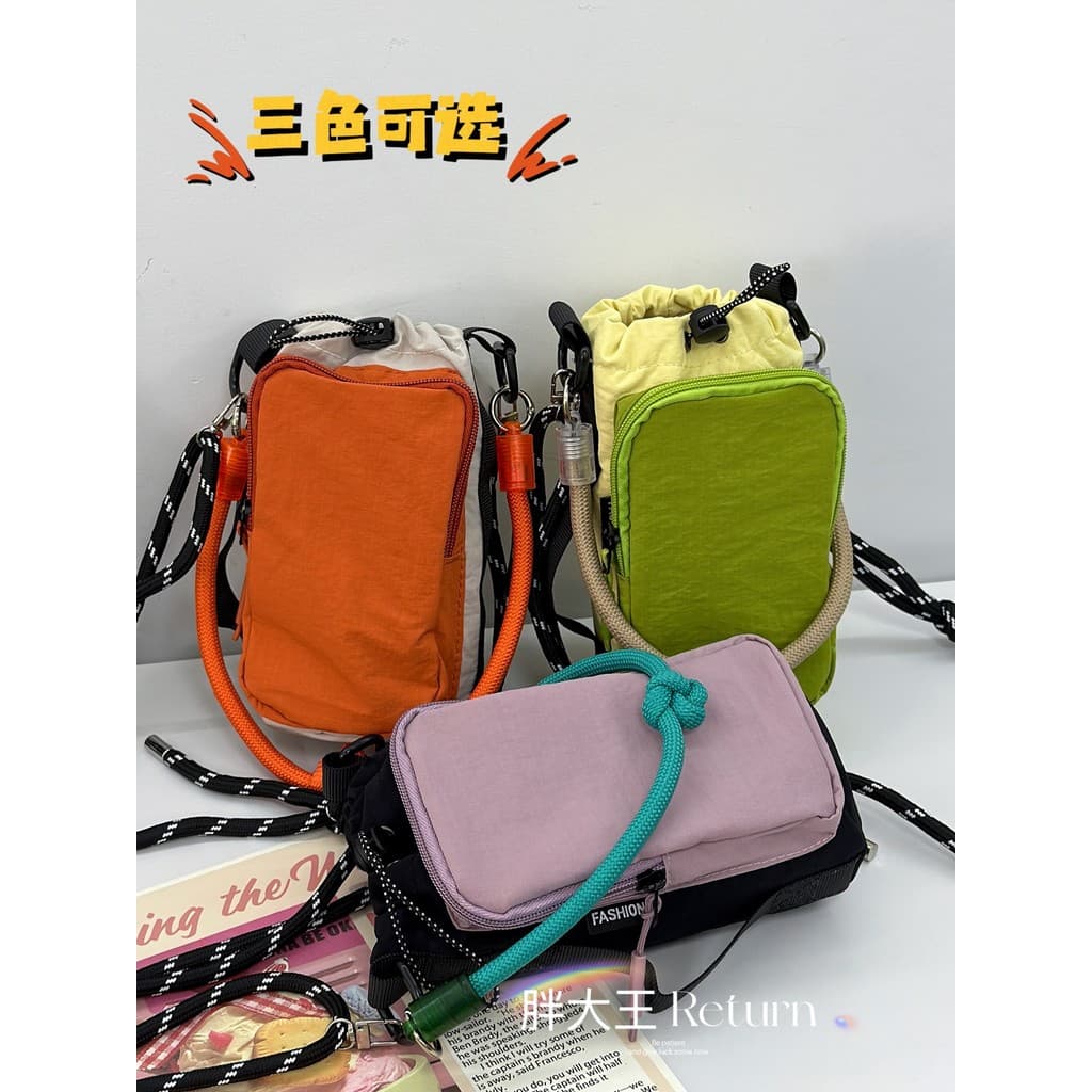 Ao ar livre pequeno saco influenciador leve copo de água saco bonito saco do telefone móvel japonês ins nicho Design de