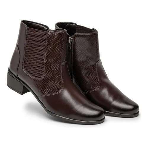 Botinha Bota Feminina Cano Baixo Calce Facil Conforto Macia