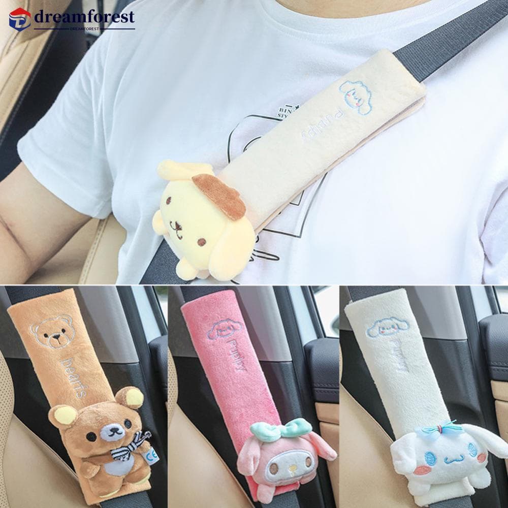 DREAMFOREST 1Pc Universal Cinto De Segurança Do Carro Capa Ombro Dos Desenhos Animados Sanrio Kawaii Cinnamoroll Proteto