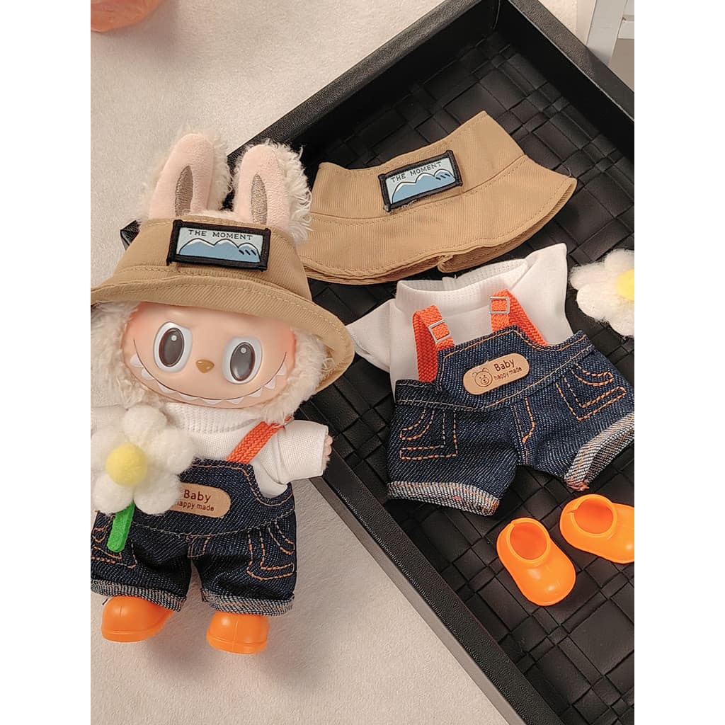 Labubu um dois três gerações Xiaochunye roupas de bebê labu vinil novo estilo rei conjunto de roupas substituir 17cm
