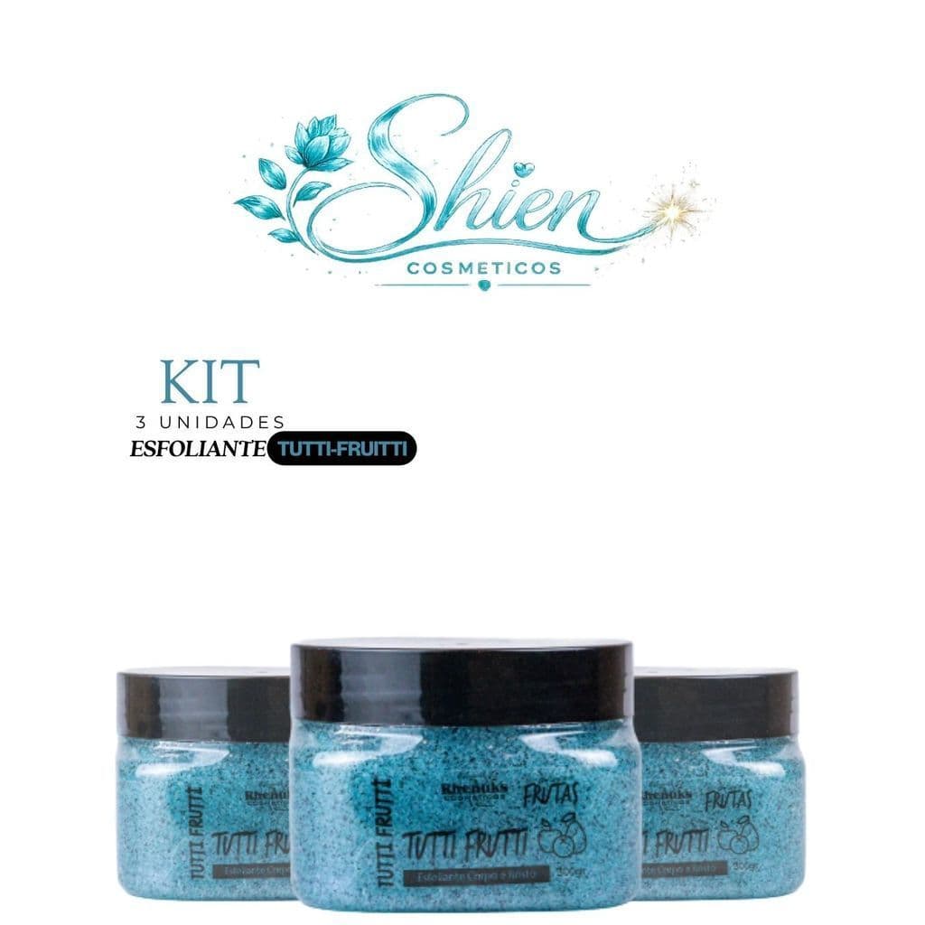 Kit 3 Esfoliante Frutas Corpo E Rosto Tutti-Frutti 300G Rhenuks (Afilhado)