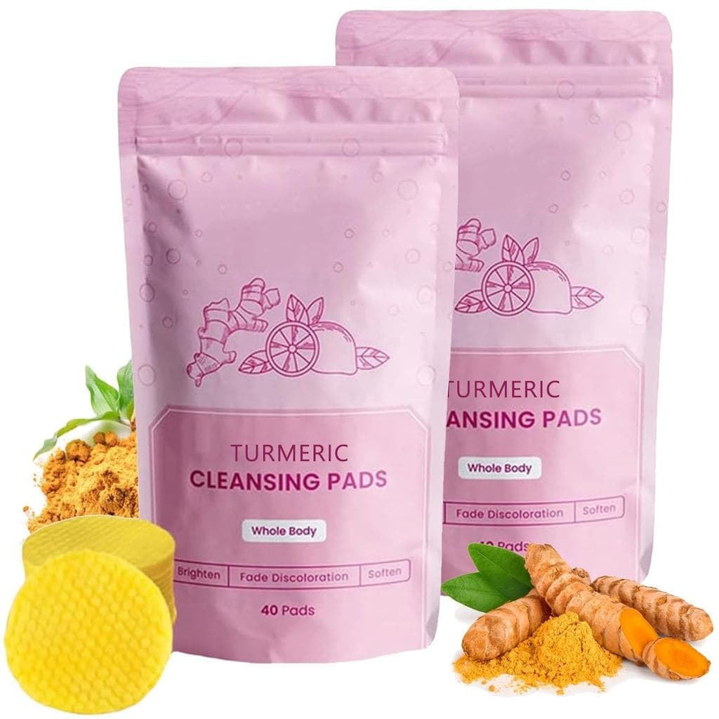 Almofadas de Limpeza com Cúrcuma, Esfoliante Facial Ajuda a Equilibrar a Oleosidade e a Hidratação da Pele