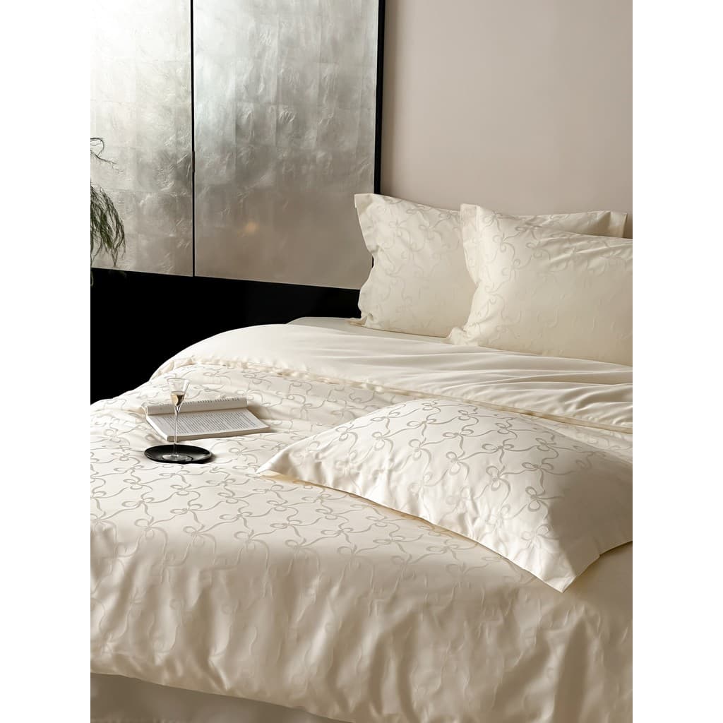 R ROLAND LIVE Premium Jacquard 100 Fio-tingido Algodão Conjunto de Quatro Peças Versão AB Luz Luxo Puro Algodão Colcha C