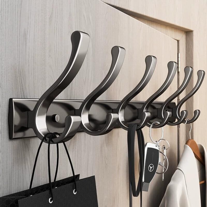 Gancho de parede perfurado para roupas, porta de entrada, armário de sapatos, gancho para roupas, banheiro, liga de alum