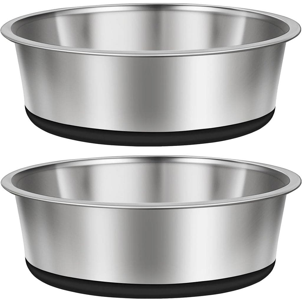 Taglory Conjunto de 2 Peças de Tigelas para Cães em Aço Inoxidável com Capacidade para 8 Copos, para Comida e Água, com