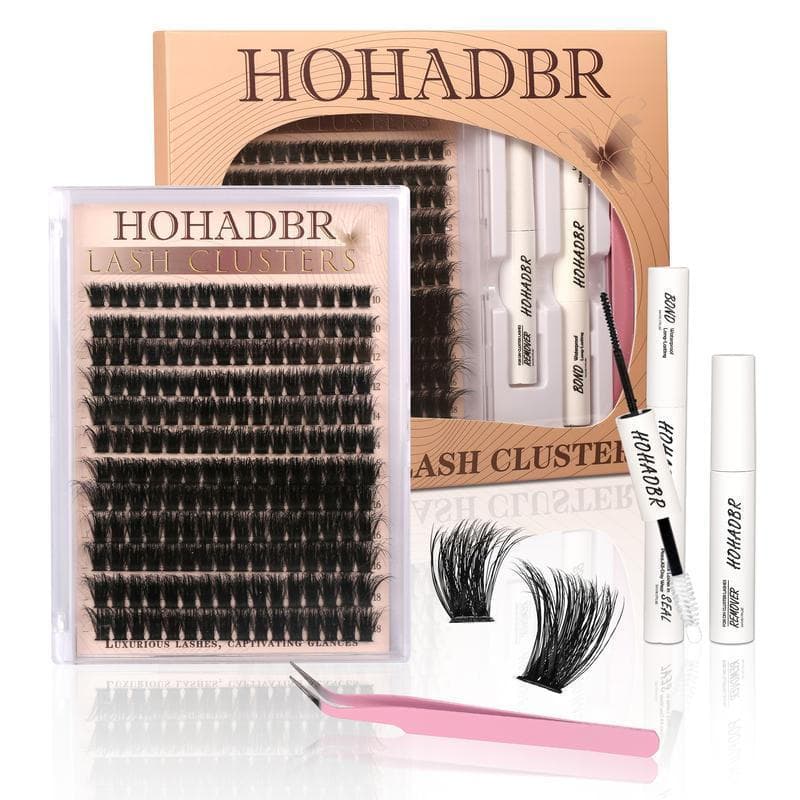 Conjunto de Cílios Postiços em Cluster, Cílios Individuais, Extensões de Cílios Finas 10-16mm, Conjunto de Extensão de C