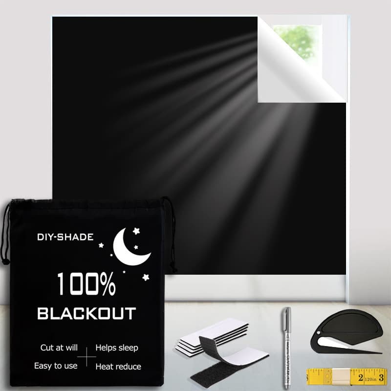 Capa De Janela De Sombra DIY Cortinas blackout Pretas Tela Cega
