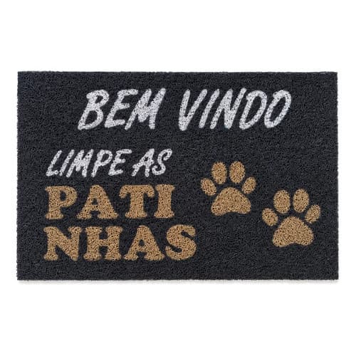 TAPETE Bem Vindo Limpe As Patinhas 60x40 Pet Capacho Decorativo Home Lar porta entrada