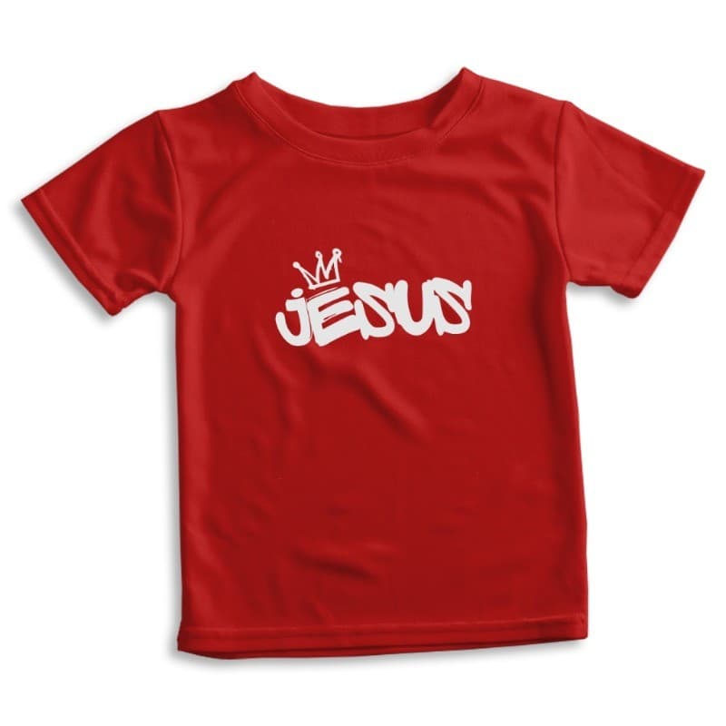 Camisa Infantil Religiosa Jesus Coroa Moda Cristã - 2 ao 16
