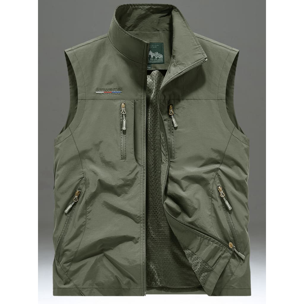Macacão colete masculino primavera outono fino de secagem rápida colete Casual fotografia pesca Multi-bolso colete jaque