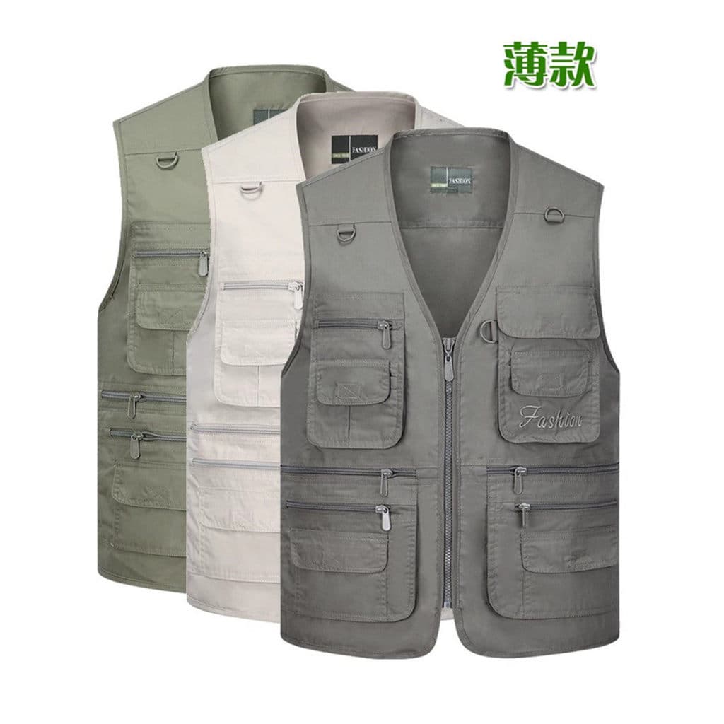 Multi-bolso colete masculino solto superior colete pai de secagem rápida colete de pesca ao ar livre fotografia colete p