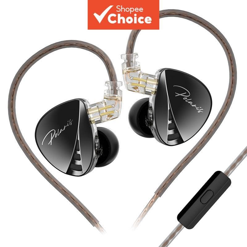 Fones de ouvido CCA Polaris IEMS, monitor intra-auricular, fones de ouvido dinâmicos com dois drivers, earbuds com fio