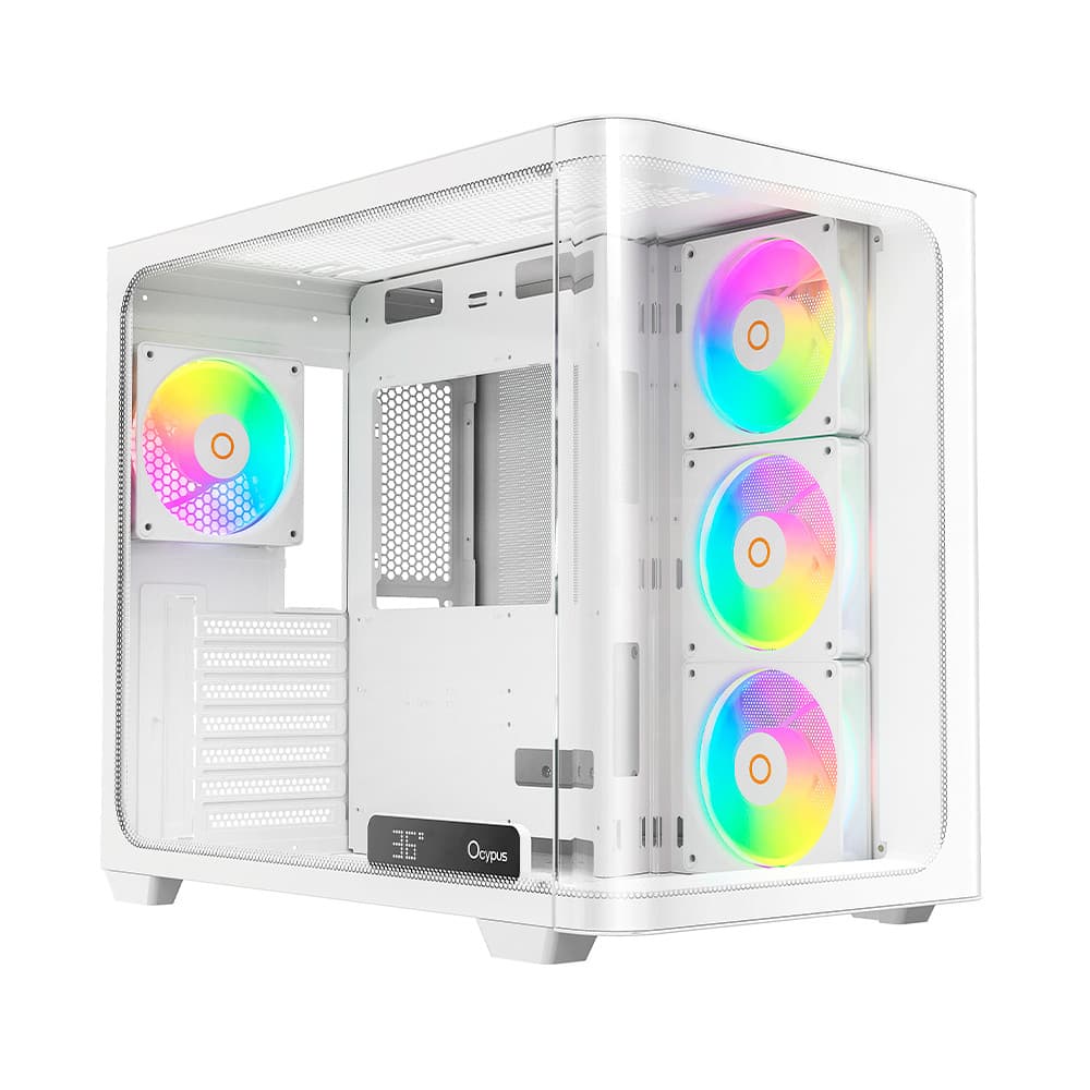 Gabinete Gamer Ocypus Iota C70 Curve ATX ARGB Digital Com Fan Branco