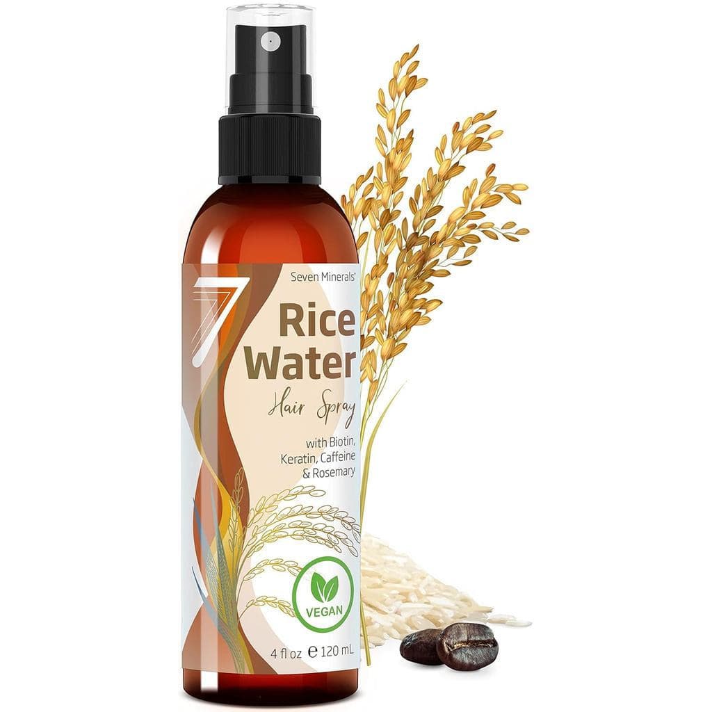 Água de Arroz Fermentada para Crescimento Capilar - Enriquecida com Alecrim, Biotina, Cafeína, Queratina, Vegana, Não Ol