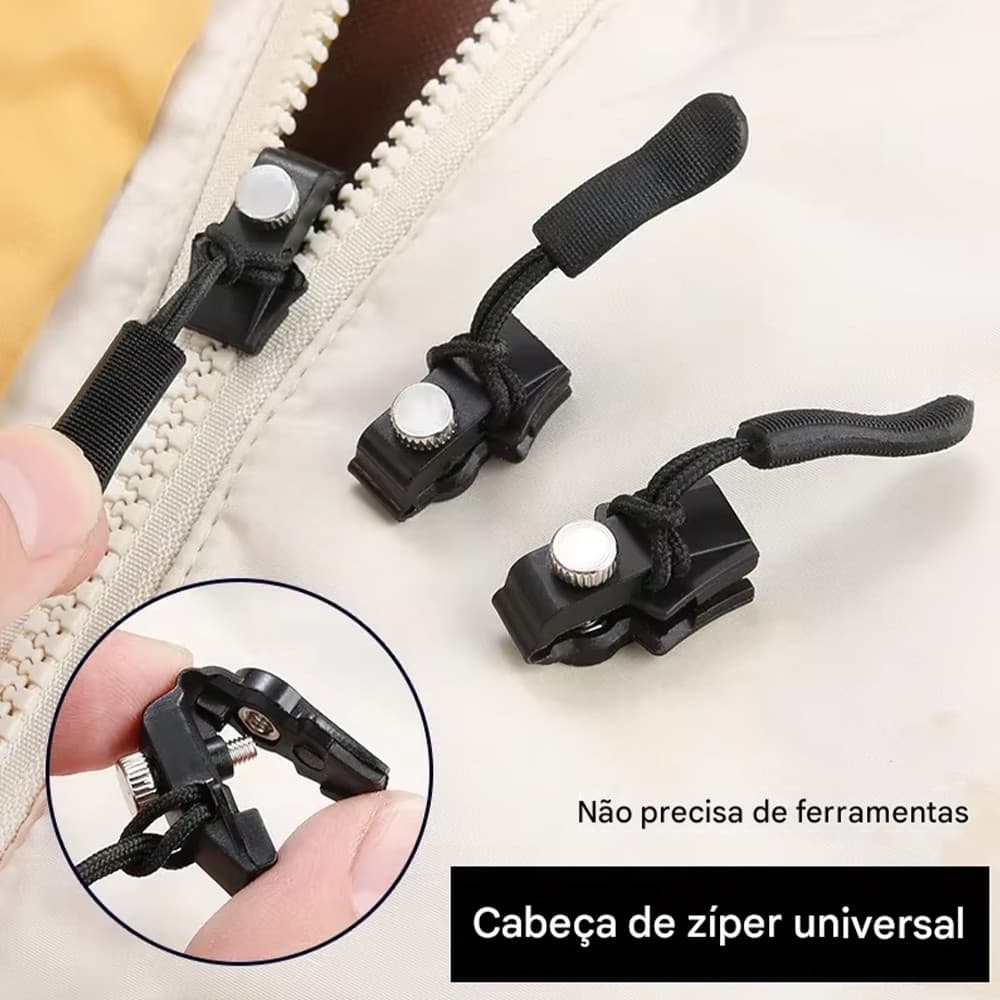 Reparador de Zíper Removível Tamanho Grande, Conserto Instantâneo para Roupas Bolsas Bagagens