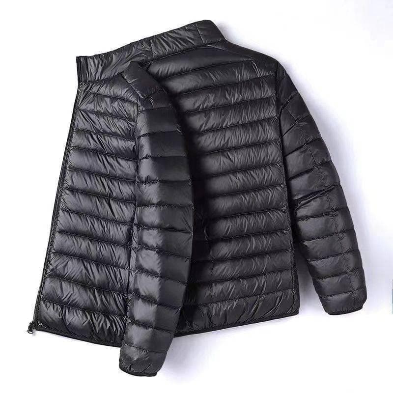 Jaqueta acolchoada masculina de inverno leve acolchoada jaqueta masculina de meia-idade jaqueta acolchoada curta tamanho