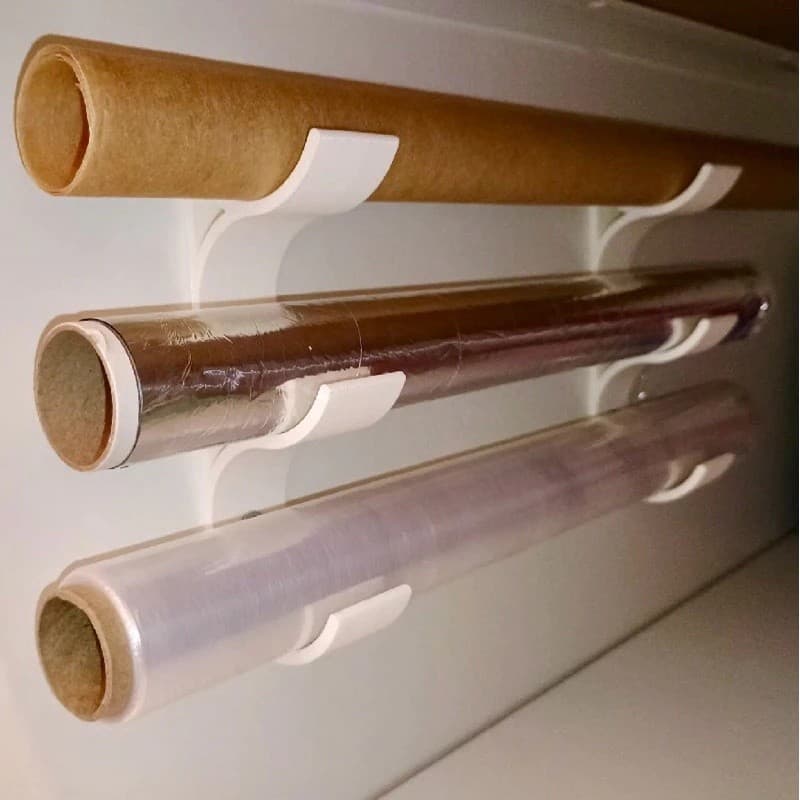 Organizador Rolo de Tubo de Cozinha Parede Dispenser para Papel Filme, Alumínio e Manteiga