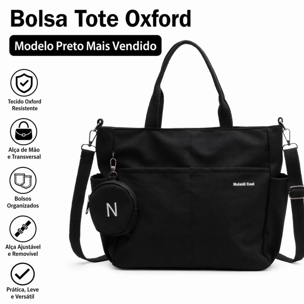 Bolsa Impermeável Grande Feminina Estilo Japonês Harajuku Ombro Único Lona Escolar Casual