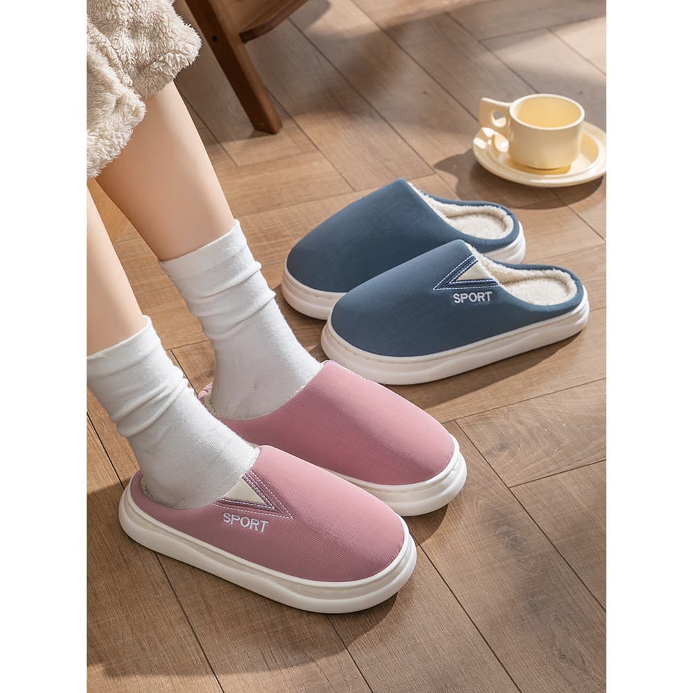 Chinelos de algodão masculino 2026 novo estilo inverno moda tendência simples interior quente casa antiderrapante sapato