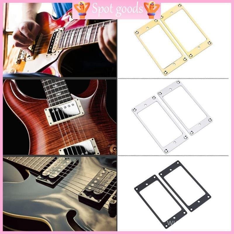 vava 2 Peças De Liga De Alumínio Humbucker Captador Anel De Montagem Metal Plano Hunmbucker Guitarra Elétrica Quadro