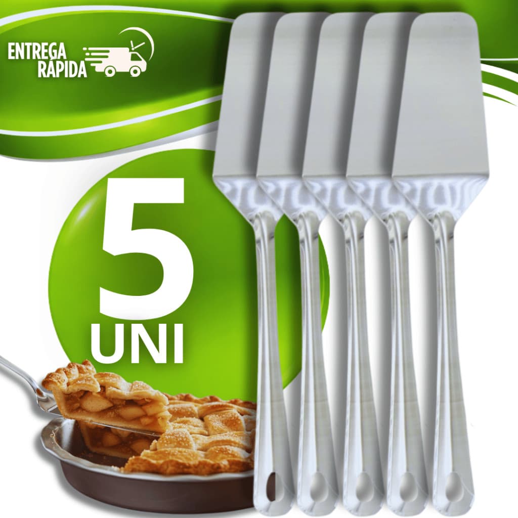 Combo Espátula Reta Grande Pudim Bolo Doce Aço Inox Para Casa Restaurante Buffet Doceria Utensílios