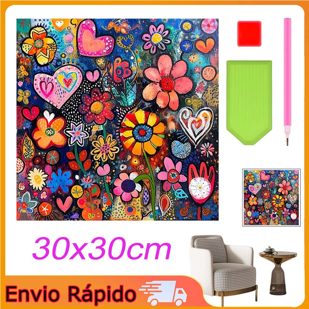 Diy Pintura Diamante 5d Flor Colorida Sonho Pintura Diamante