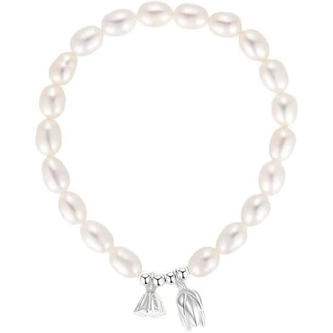 Pulseira de Pérolas de Água Doce para Mulheres, Estilo Boho, Natural, Delicada, com Cristais, Presente Elegante para Ela