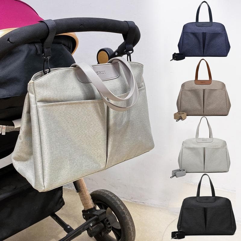 Bolsa para mamãe multifuncional, repelente de água, bolsa mensageiro de um ombro, pode pendurar carrinho, bolsa de grand