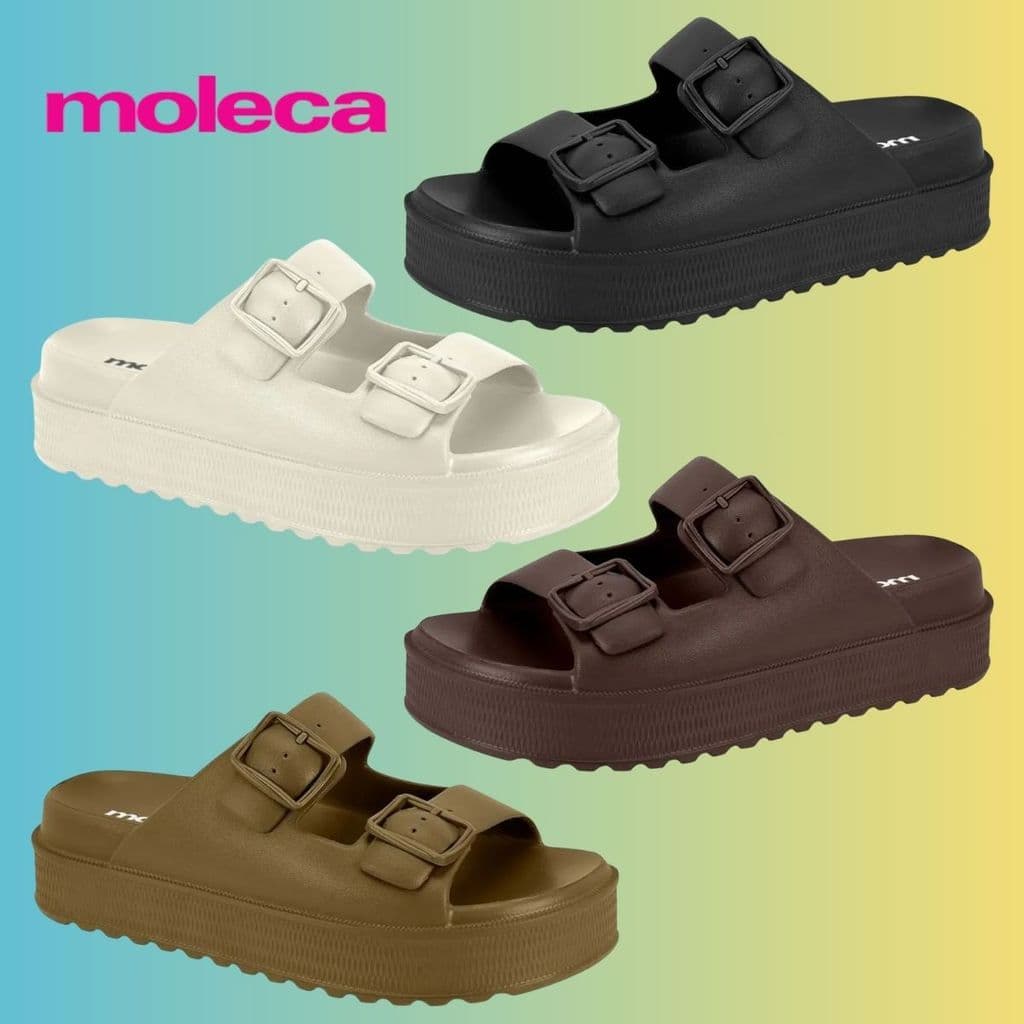 Flat Slide Papete Moleca Original Nuvem Levíssima Feminino Fivela