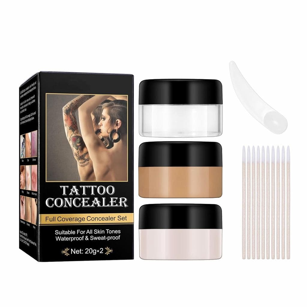 Corretivo para Tatuagens, Invisível e à Prova d'Água, Kit de Maquiagem Profissional de Longa Duração para Tatuagens no C