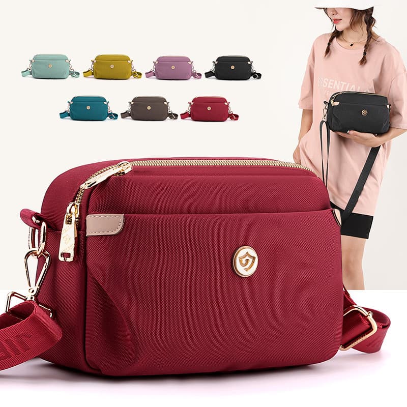 Multi-camada mensageiro mochila feminina pequeno saco Oxford pano na moda senhoras mãe saco de lona ombro Commuter cruz