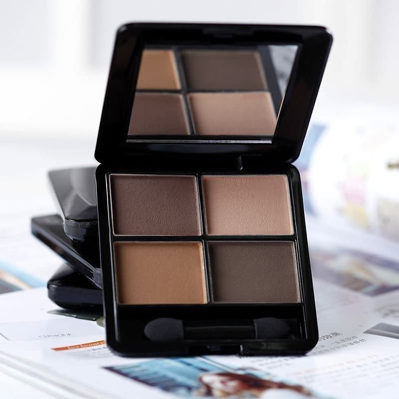 Mixiu paleta de sombras de quatro cores totalmente fosca cor terra de longa duração à prova d'água à prova de suor estud