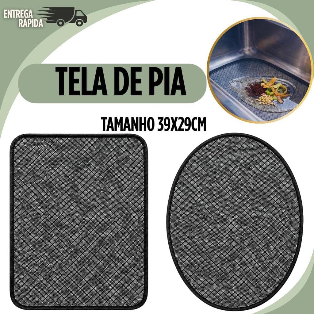 Tela de Pia e Lavatório Tela de Pia Multiuso Para Pia Inox Evita Entupimento