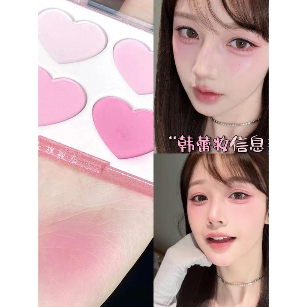 Blush Essência Han Lei!Paleta de blush de quatro cores menina coreana revelando pó macio delicado blush de baixa saturaç