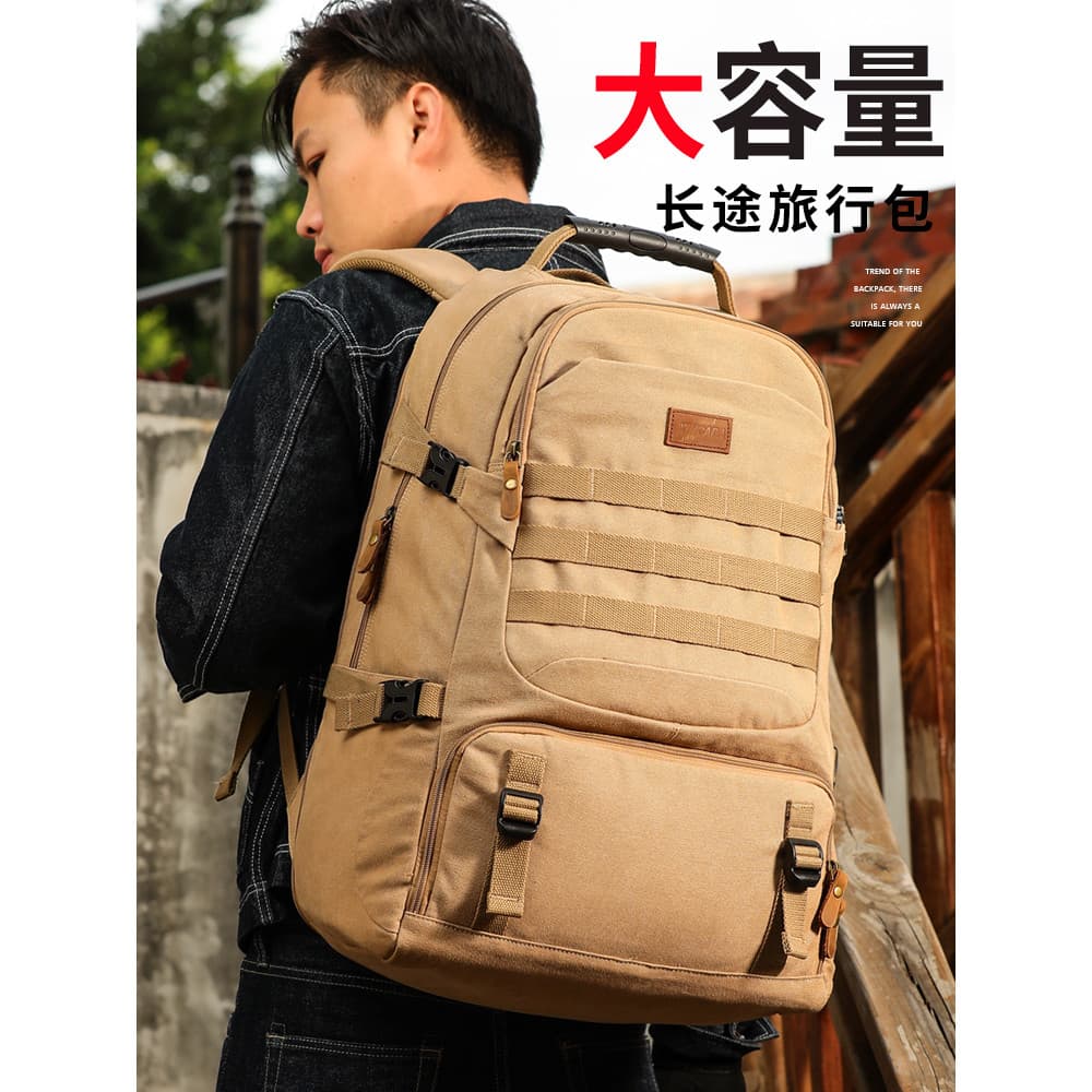 Mochila de lona Extra grande masculina, mochila escolar de viagem para computador, bolsa de montanhismo para estudantes,