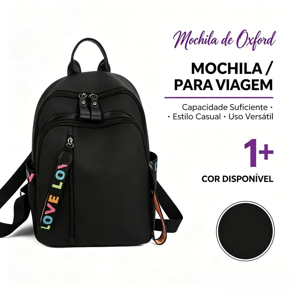 Mochila De Tecido Oxford , ideal Para Viagens , Com Grande Capacidade , Elegante , casual E Versátil .