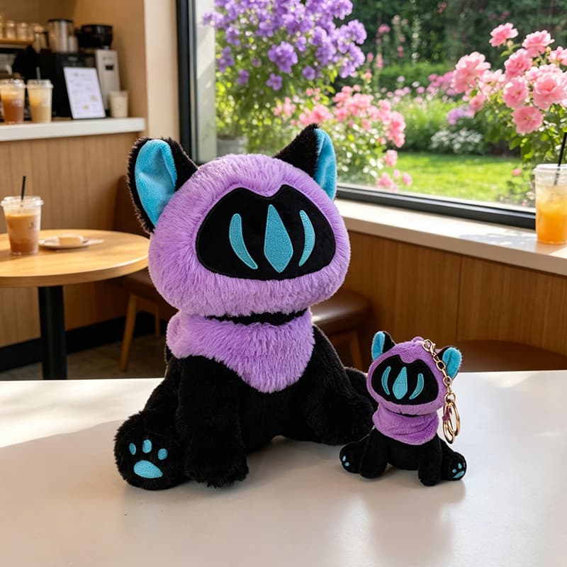 Sentado Sombra Gato Boneca De Pelúcia Macio Preto Brinquedo Bonito Mistério Crianças Presente Do Quarto