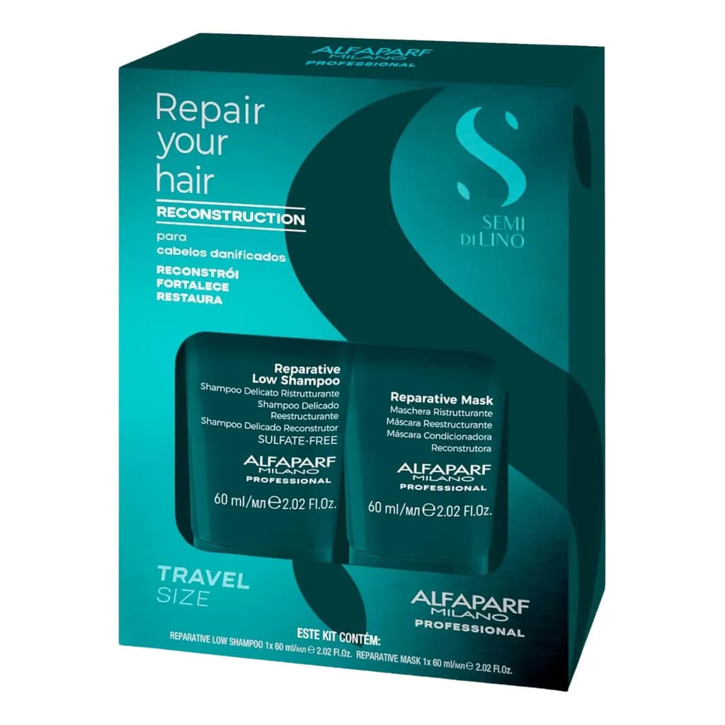 Kit Alfaparf Travel Size Repair Reconstruçao SH 60m Mask 60m