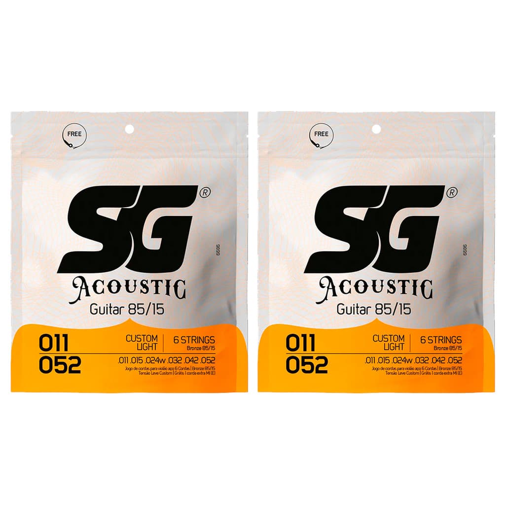 Kit 2 Encordoamento P/Violão Aço Bronze 85/15 SG 0.011