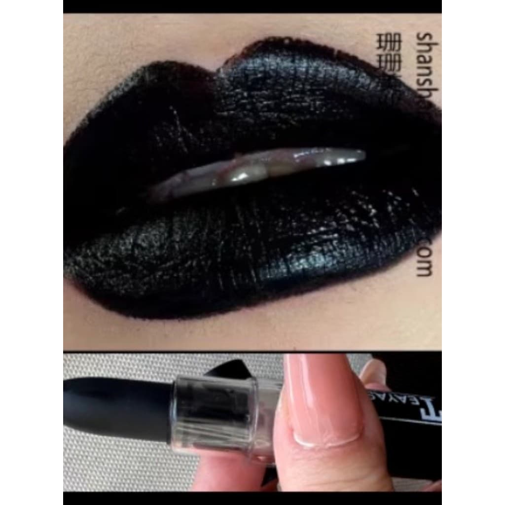Frete grátis estilo gótico batom preto puro óleo de Halloween batom preto estilo escuro batom vampiro