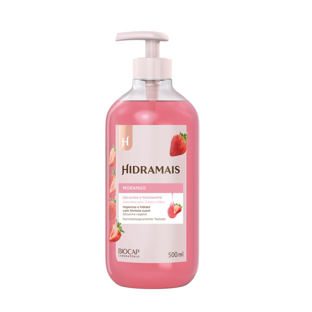 Sabonete Líquido Morango Hidramais 500ml Glicerina Vegetal