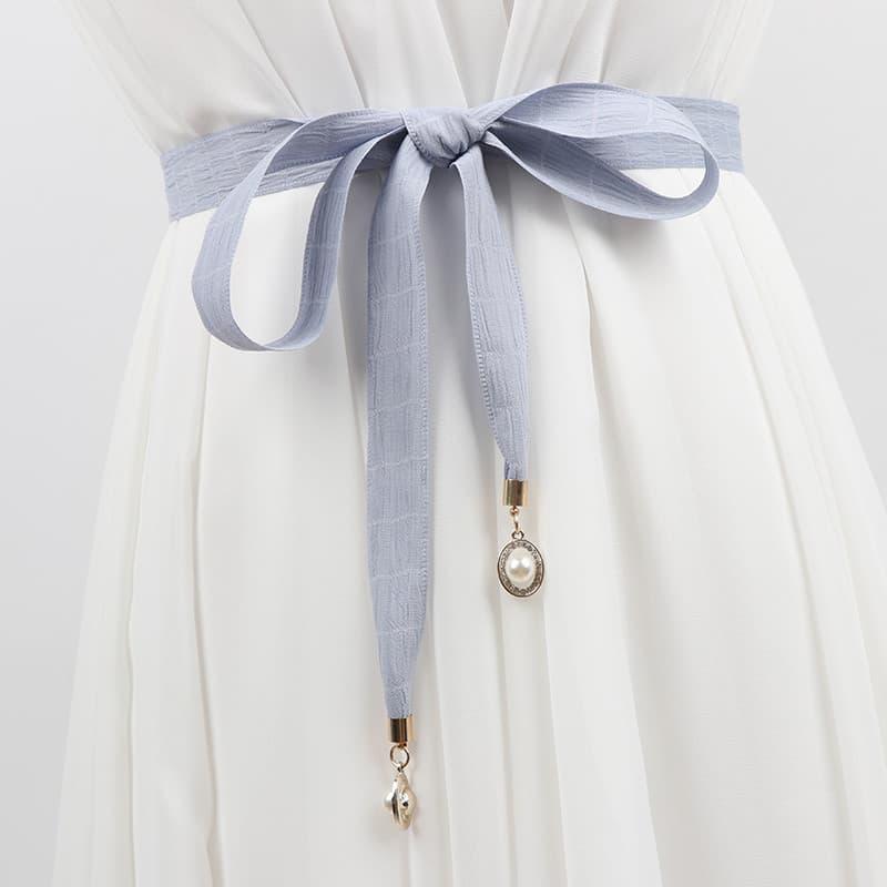 Fita moda feminina simples arco atado doce cinto vestido All-Match saia decoração cintura corda cintura corrente