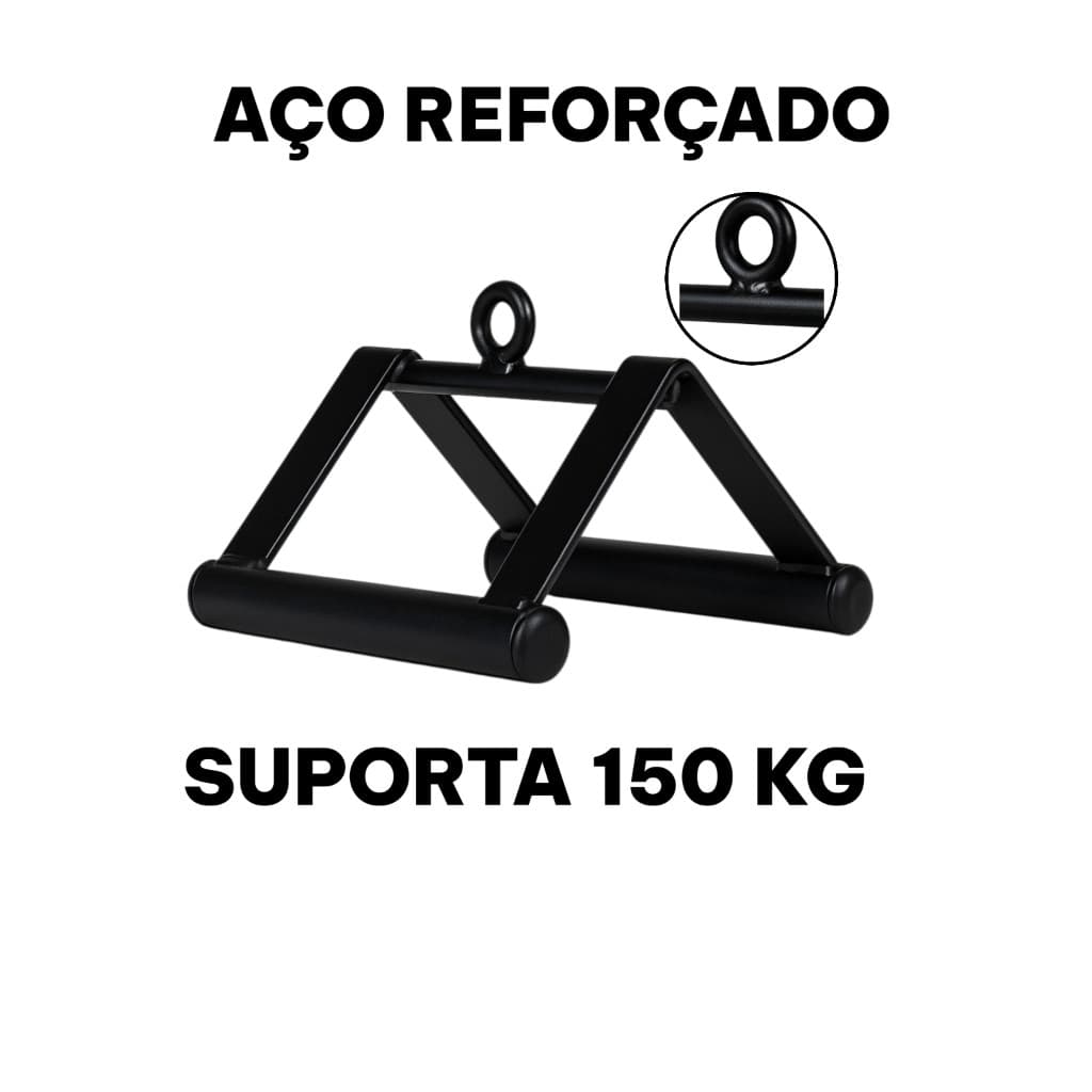 Triângulo Puxador Aço Musculação Puxada Dorsal Mosquetão