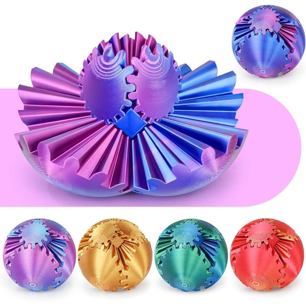 GearBall3DPrintedCubeFidgetToy, GearSphereFidgetToys, Brinquedos Sensoriais para Alívio de Estresse e Ansiedade, Brinque