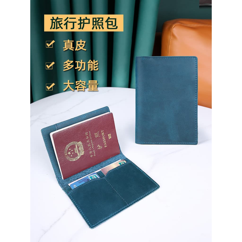 HG capa protetora para passaporte de couro genuíno, porta-passaporte de estudante, bolsa retrô para passaporte, document