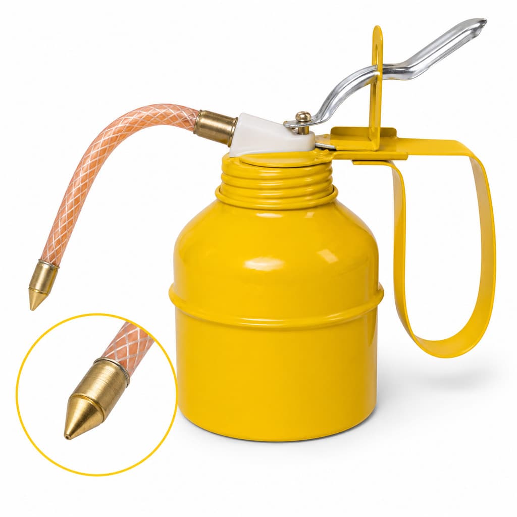 Almotolia Bomba De Óleo Manual 300 Ml Metálica Flexível