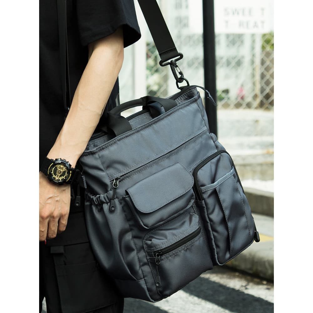 Bolsa mensageiro de lona mochila masculina na moda bolsa de ombro Casual Commuter maleta de negócios multifuncional Mult