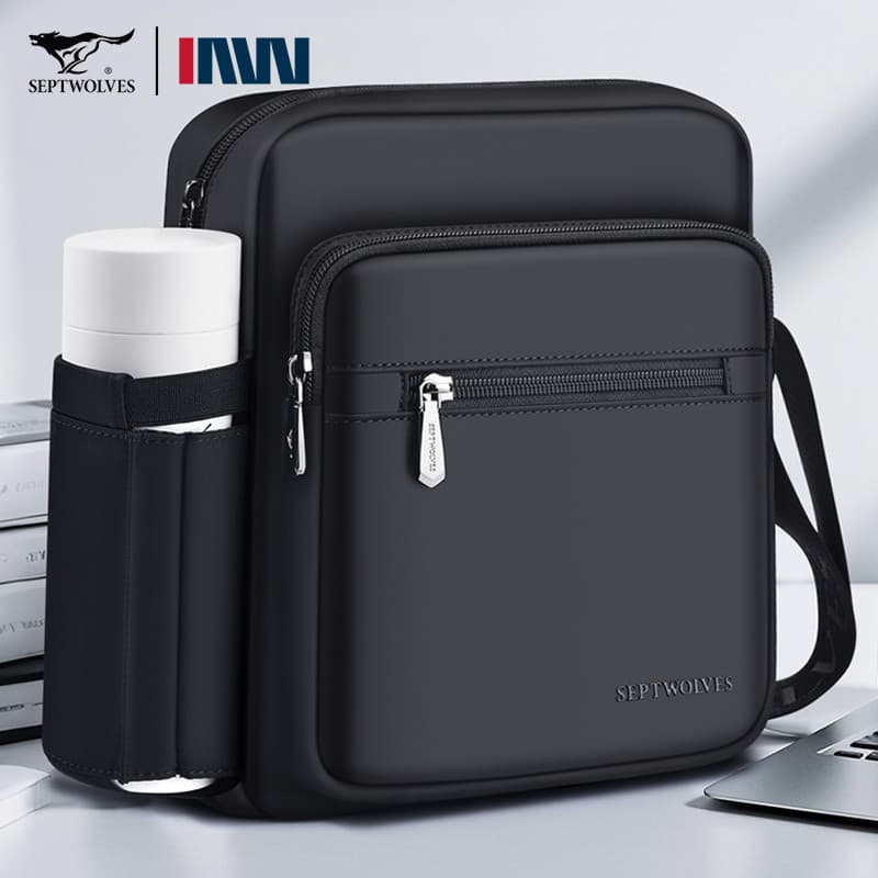 Sete lobos bolsa mensageiro masculina 2026 novo estilo bolsa de ombro masculina passeio bolsa portátil mochila leve bols